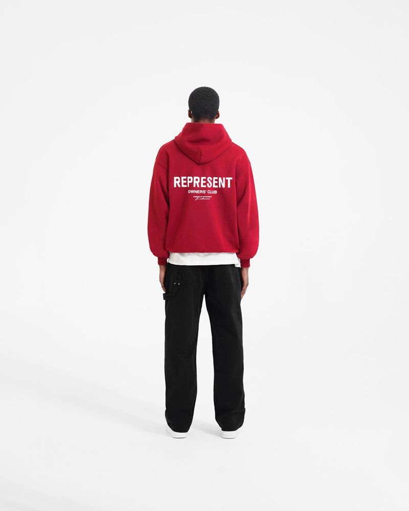 Men's Represent Owners Club Hoodie Red | UK-AJPTN2104