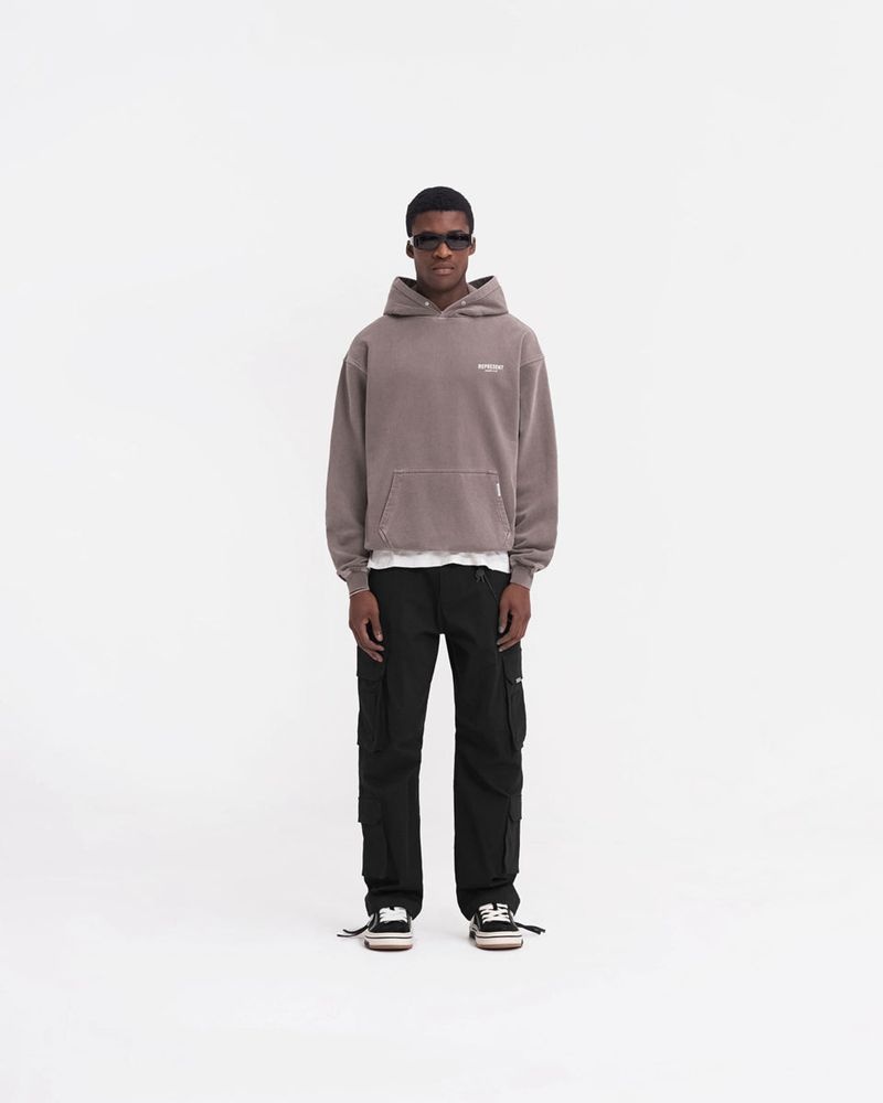 Men's Represent Owners Club Hoodie Taupe | UK-HNGVO5902