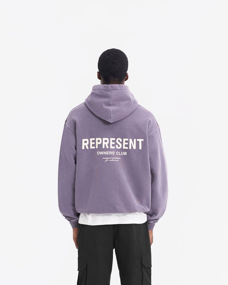 Men's Represent Owners Club Hoodie Violet | UK-YNTBV6782