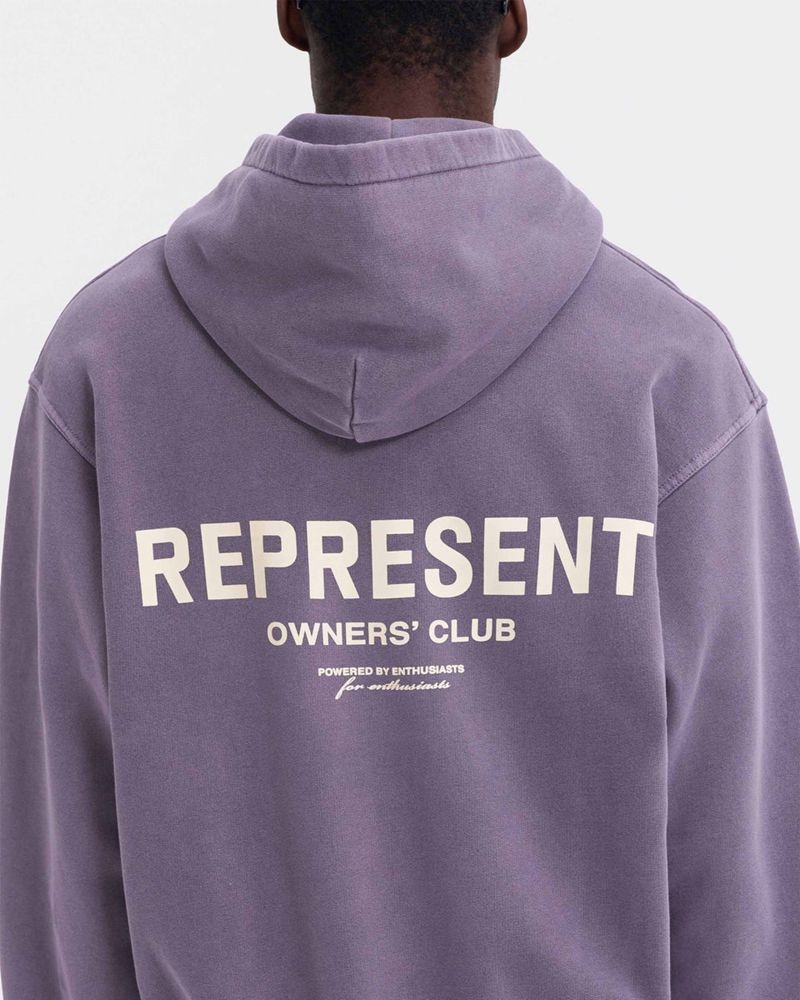 Men's Represent Owners Club Hoodie Violet | UK-YNTBV6782