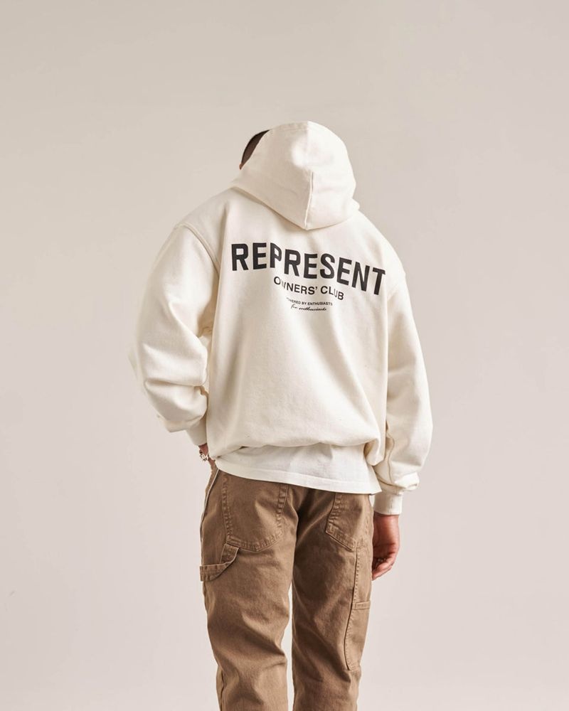 Men's Represent Owners Club Hoodie White | UK-JMILB9701