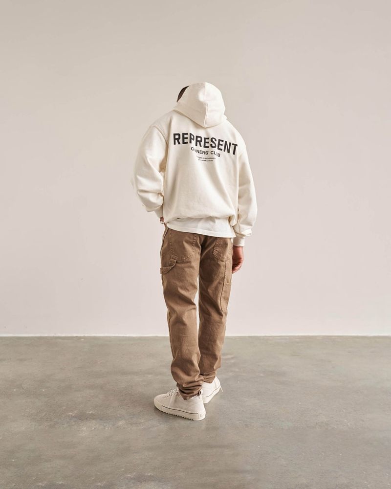 Men's Represent Owners Club Hoodie White | UK-JMILB9701