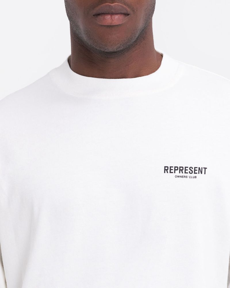 Men's Represent Owners Club Long Sleeve T-Shirt White | UK-UPQEN1879