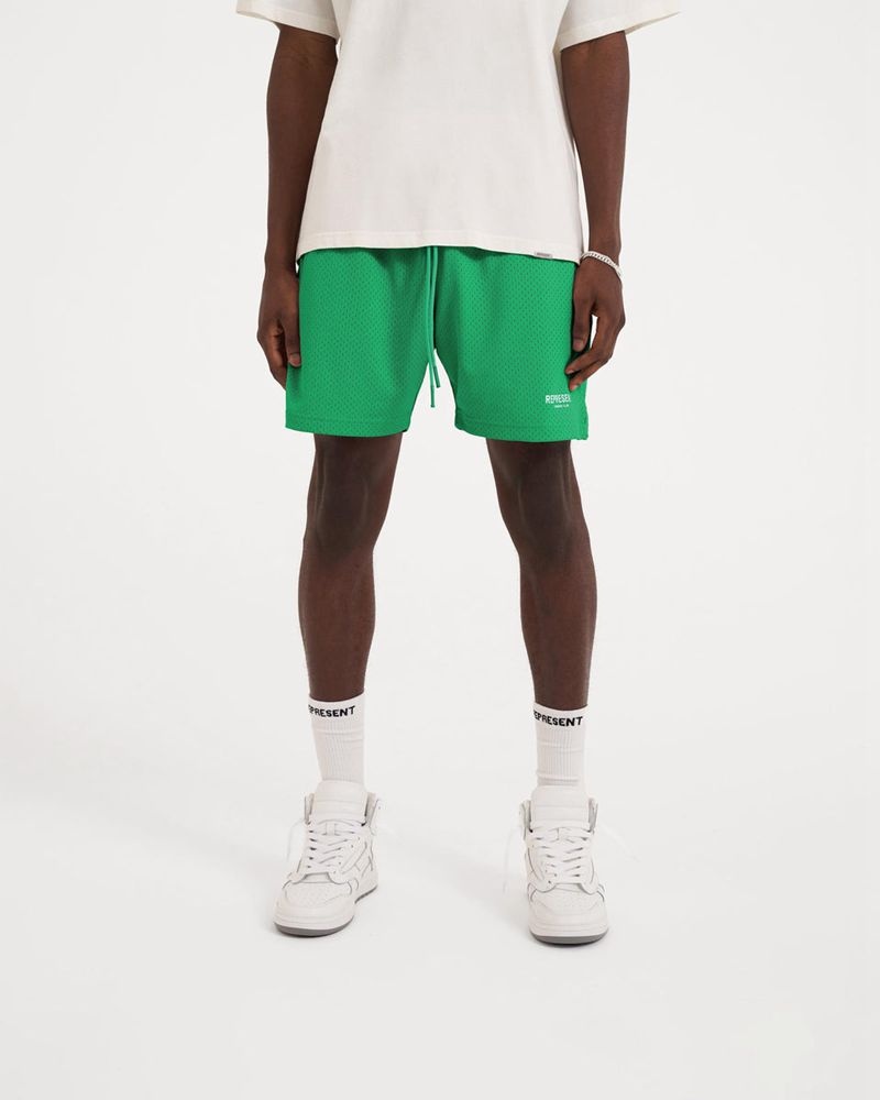 Men's Represent Owners Club Mesh Shorts Green | UK-SWIZY9547