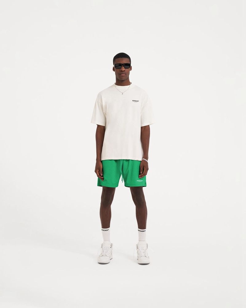 Men's Represent Owners Club Mesh Shorts Green | UK-SWIZY9547