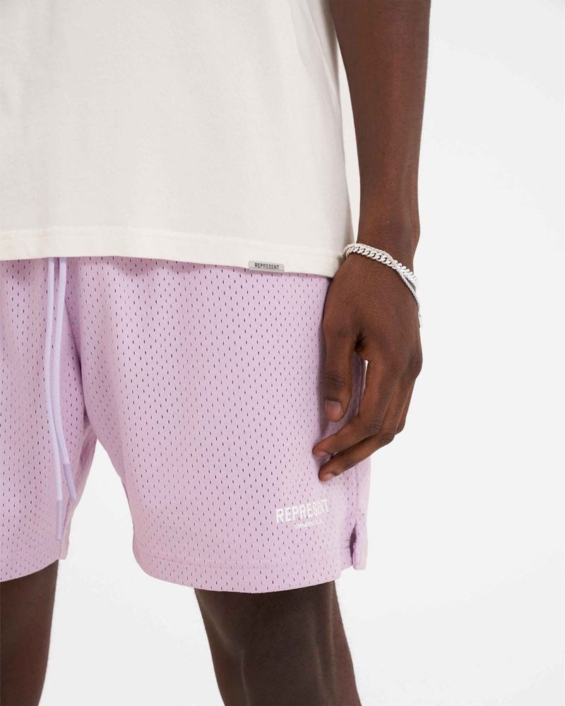 Men's Represent Owners Club Mesh Shorts Lilac | UK-PKGYM6307