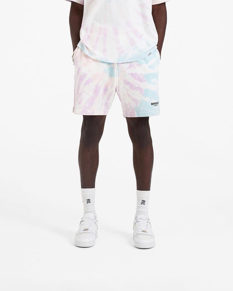 Men's Represent Owners Club Mesh Shorts Light Blue / Light Pink | UK-EQCXW6795