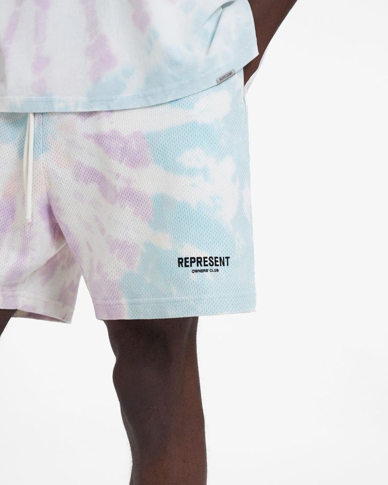 Men's Represent Owners Club Mesh Shorts Light Blue / Light Pink | UK-EQCXW6795