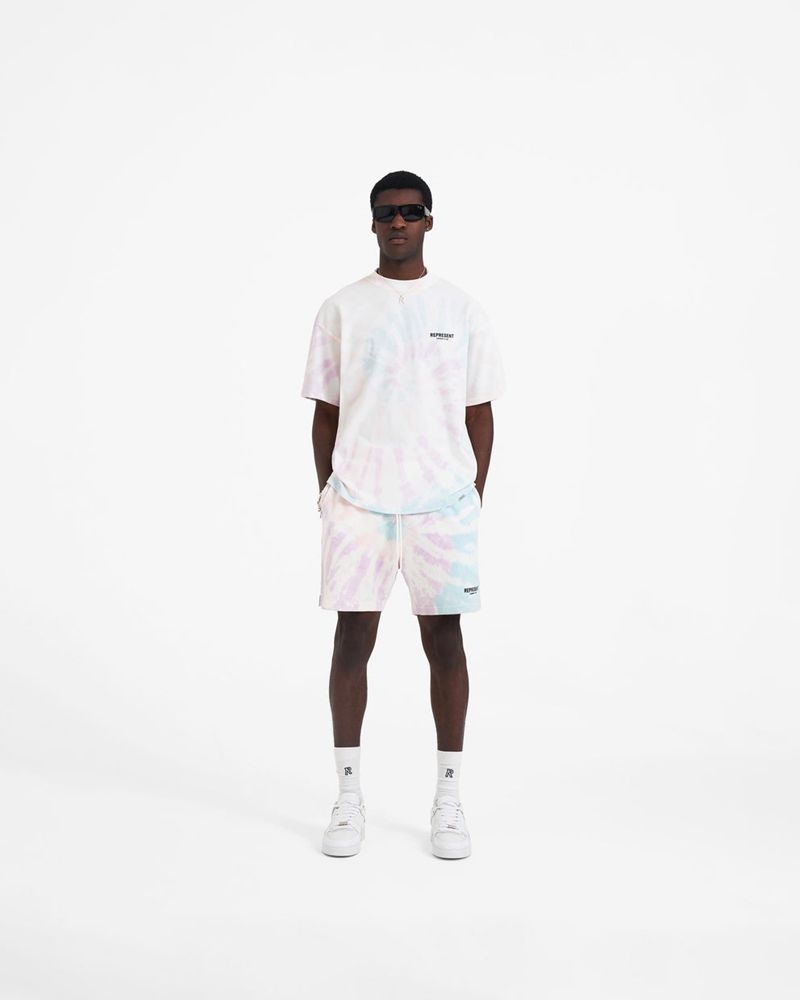 Men's Represent Owners Club Mesh Shorts Light Blue / Light Pink | UK-EQCXW6795