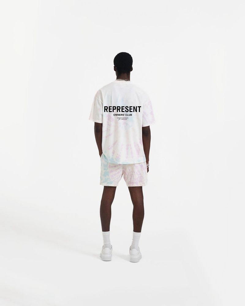 Men's Represent Owners Club Mesh Shorts Light Blue / Light Pink | UK-EQCXW6795