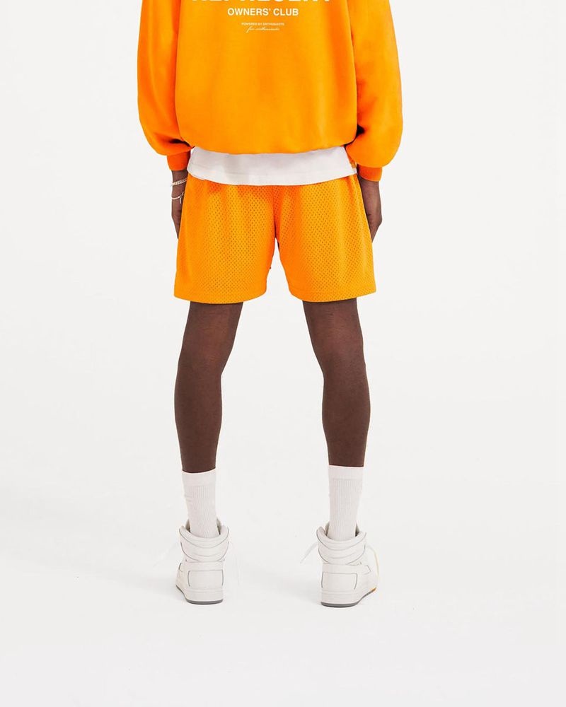 Men's Represent Owners Club Mesh Shorts Orange | UK-XAMTK0632