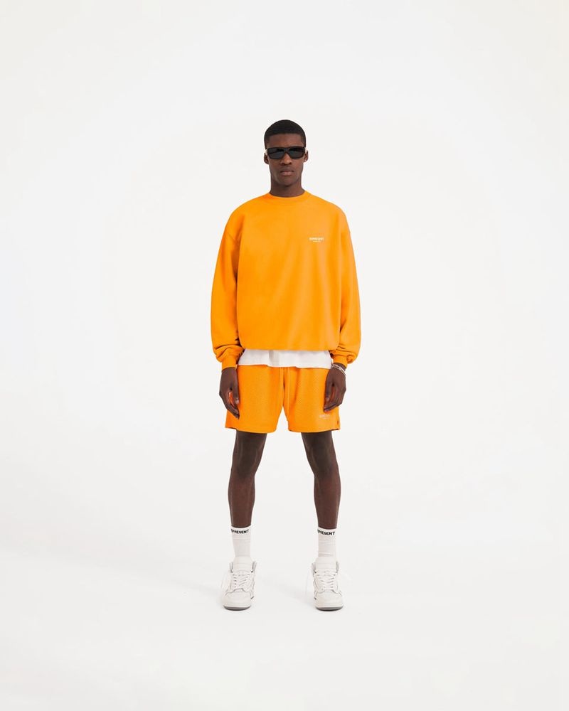 Men's Represent Owners Club Mesh Shorts Orange | UK-XAMTK0632