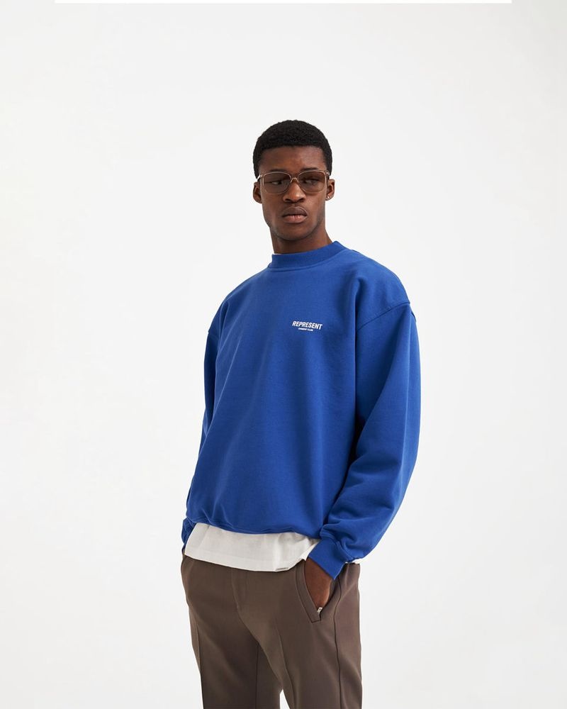 Men's Represent Owners Club Sweater Blue | UK-KXLYA7385