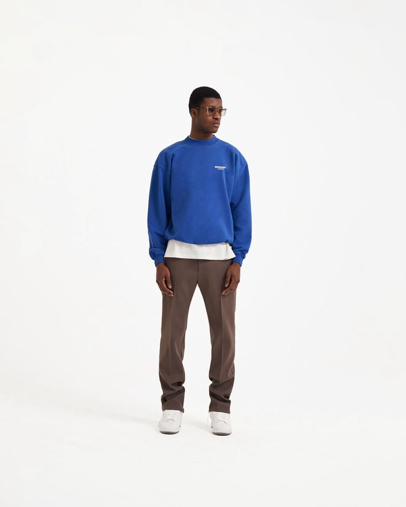 Men's Represent Owners Club Sweater Blue | UK-KXLYA7385