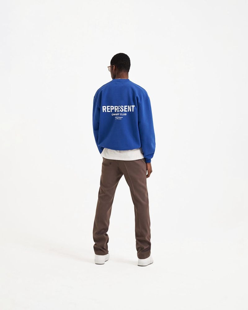 Men's Represent Owners Club Sweater Blue | UK-KXLYA7385