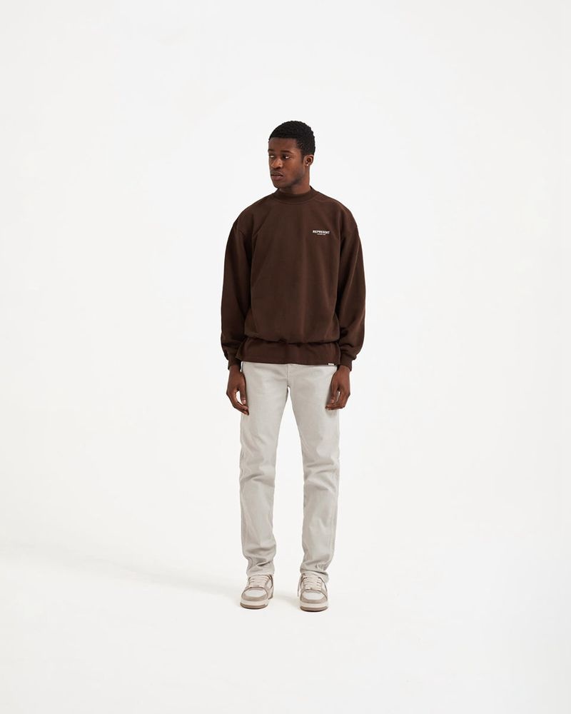 Men's Represent Owners Club Sweater Dark Brown | UK-MNATE6215