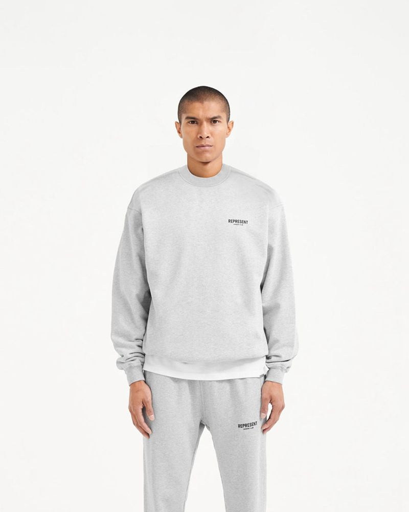 Men's Represent Owners Club Sweater Grey | UK-YFRCB3714