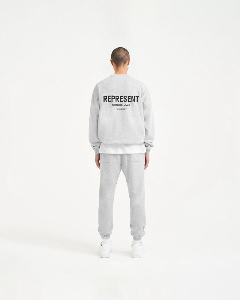 Men's Represent Owners Club Sweater Grey | UK-YFRCB3714