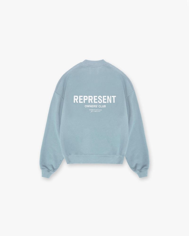 Men's Represent Owners Club Sweater Light Blue | UK-KYNML6810