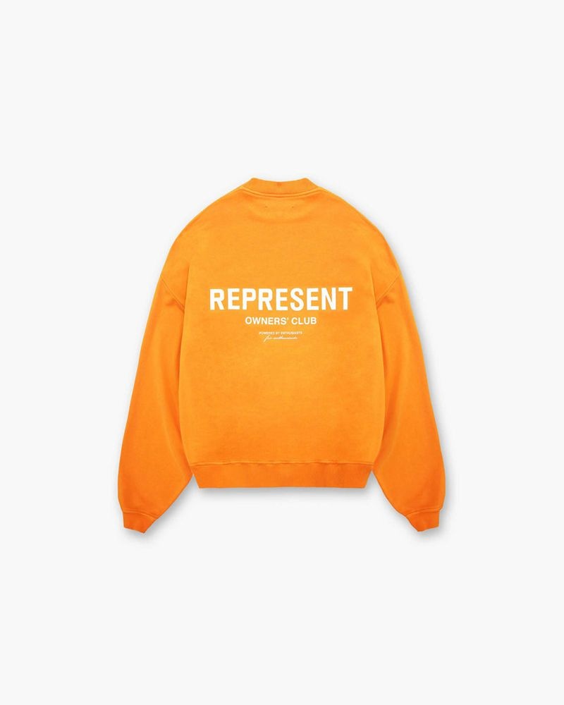 Men's Represent Owners Club Sweater Orange | UK-FGOTR0541