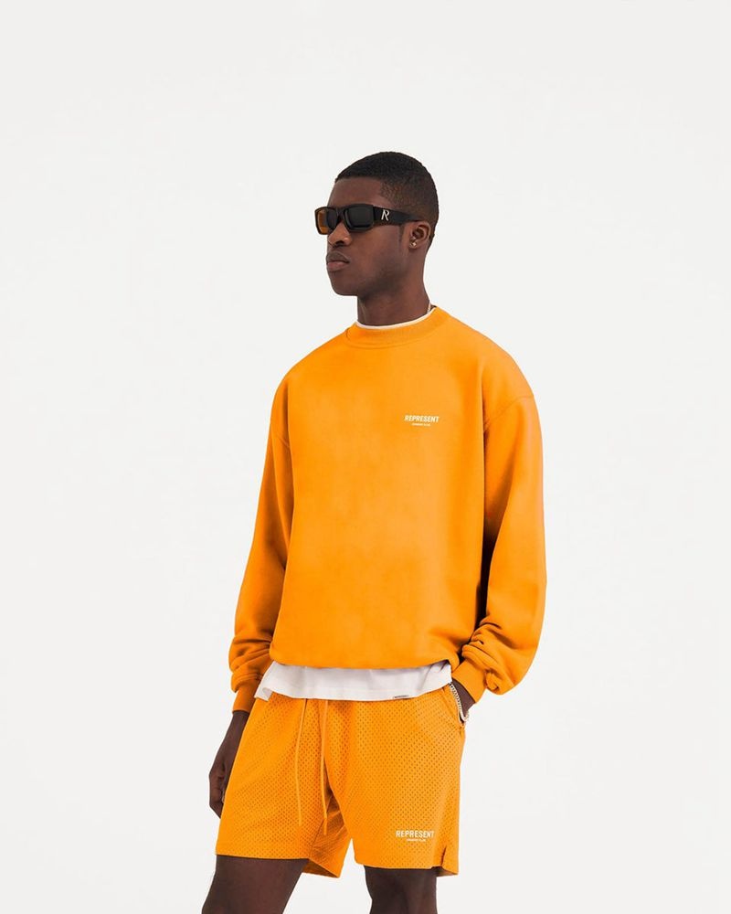 Men's Represent Owners Club Sweater Orange | UK-FGOTR0541