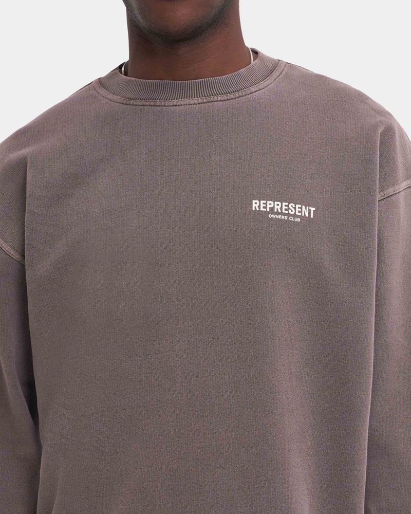 Men's Represent Owners Club Sweater Taupe | UK-NGIQV4068