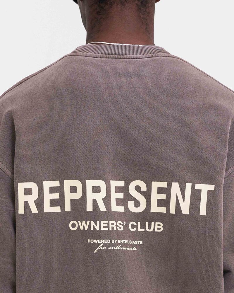 Men's Represent Owners Club Sweater Taupe | UK-NGIQV4068