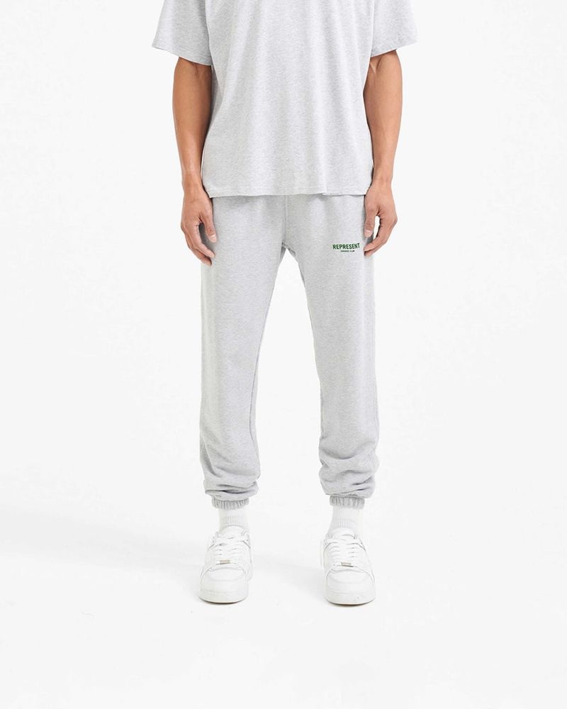 Men's Represent Owners Club Sweatpants Grey / Green | UK-DPZSV1290