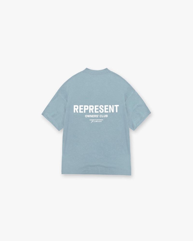 Men's Represent Owners Club T-Shirt Blue | UK-EOTQJ9236