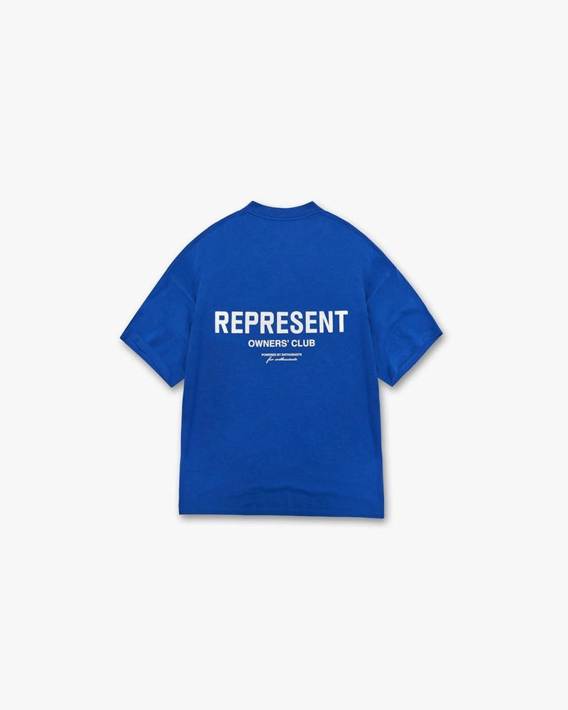 Men's Represent Owners Club T-Shirt Blue | UK-XLADB0356