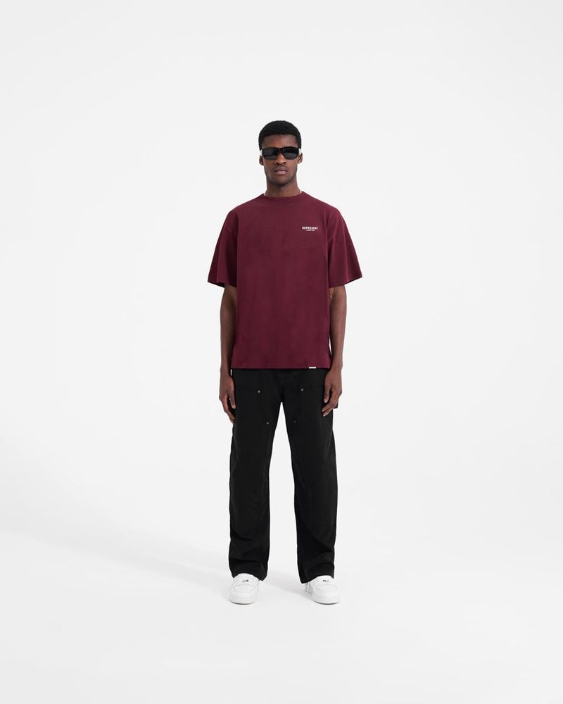 Men's Represent Owners Club T-Shirt Burgundy | UK-YSFQN6208