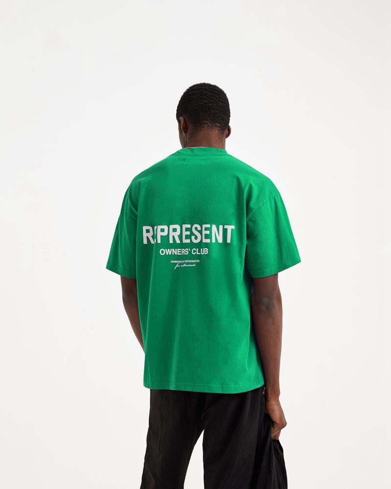 Men's Represent Owners Club T-Shirt Green | UK-OTSLY7354