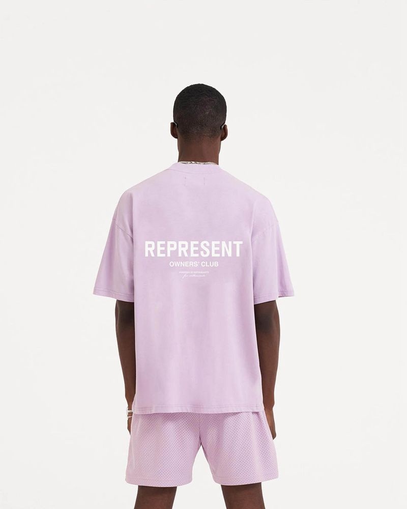 Men's Represent Owners Club T-Shirt Lilac | UK-YVZMH2431