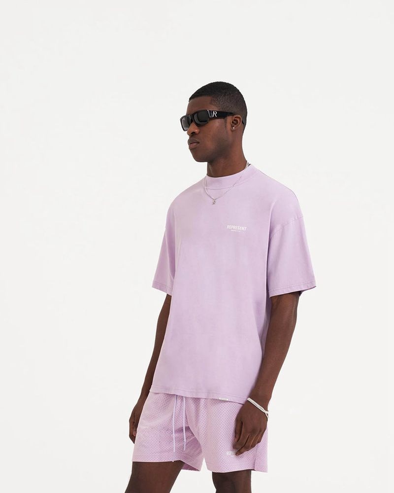 Men's Represent Owners Club T-Shirt Lilac | UK-YVZMH2431