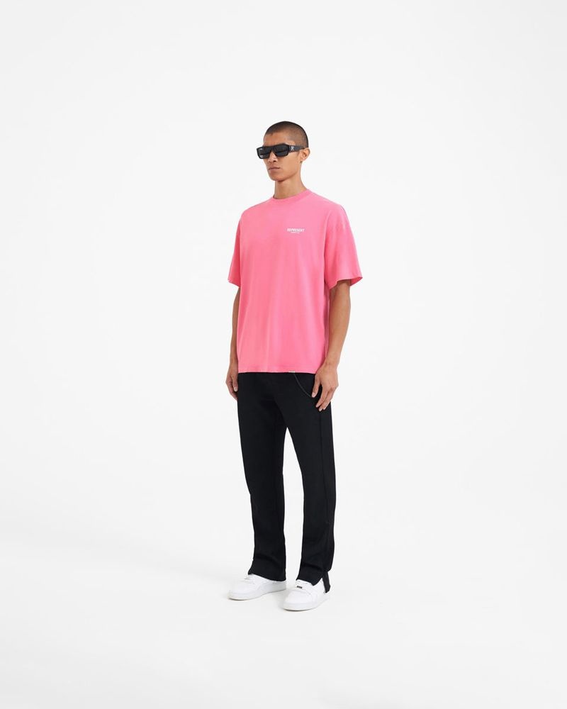 Men's Represent Owners Club T-Shirt Pink | UK-WDVPZ9780