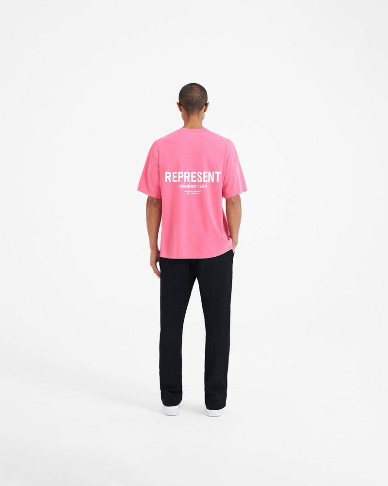 Men's Represent Owners Club T-Shirt Pink | UK-WDVPZ9780