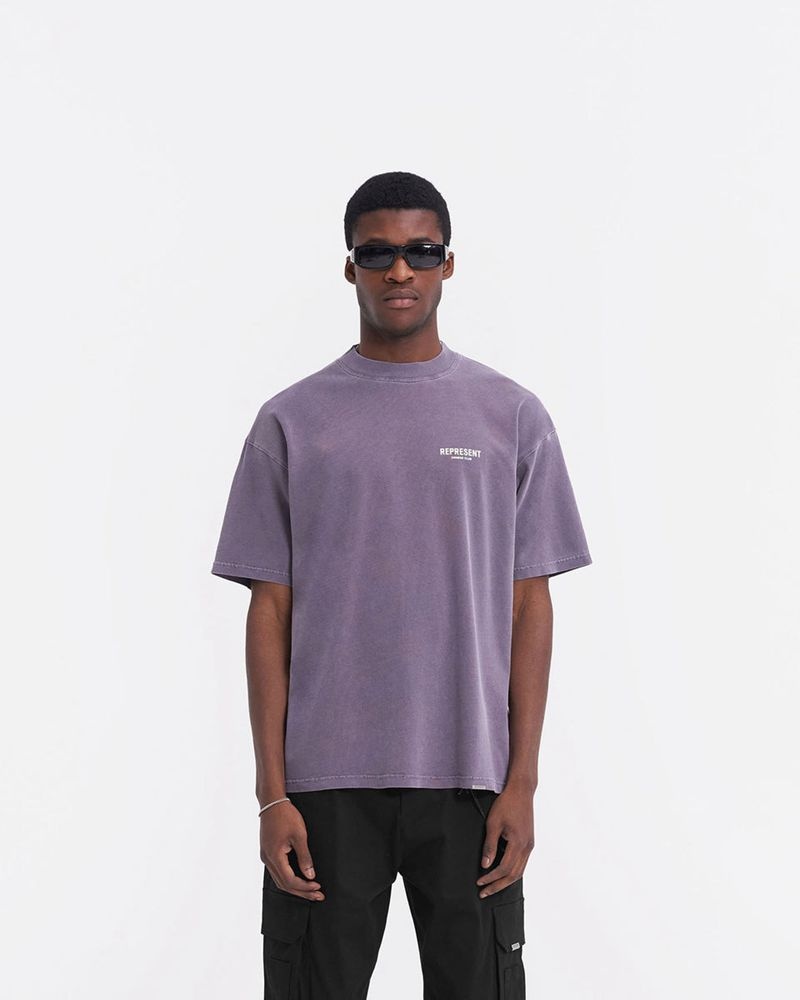 Men's Represent Owners Club T-Shirt Violet  | UK-BXLEN2038