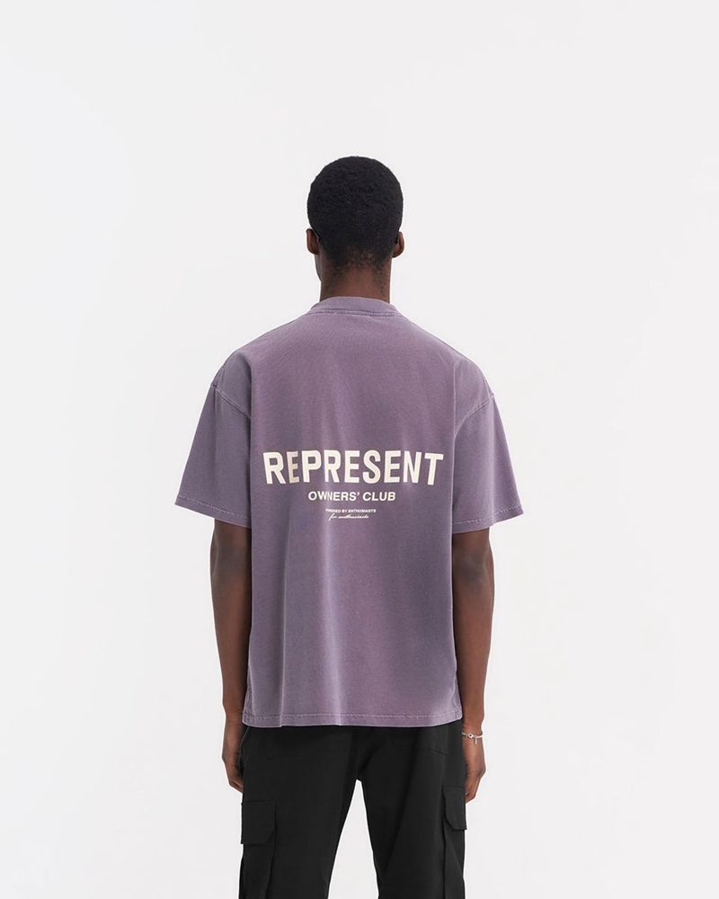 Men's Represent Owners Club T-Shirt Violet  | UK-BXLEN2038