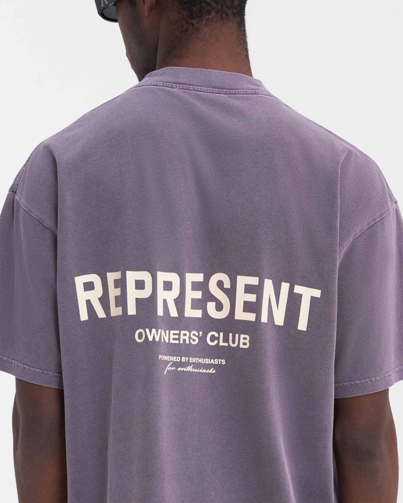 Men's Represent Owners Club T-Shirt Violet  | UK-BXLEN2038