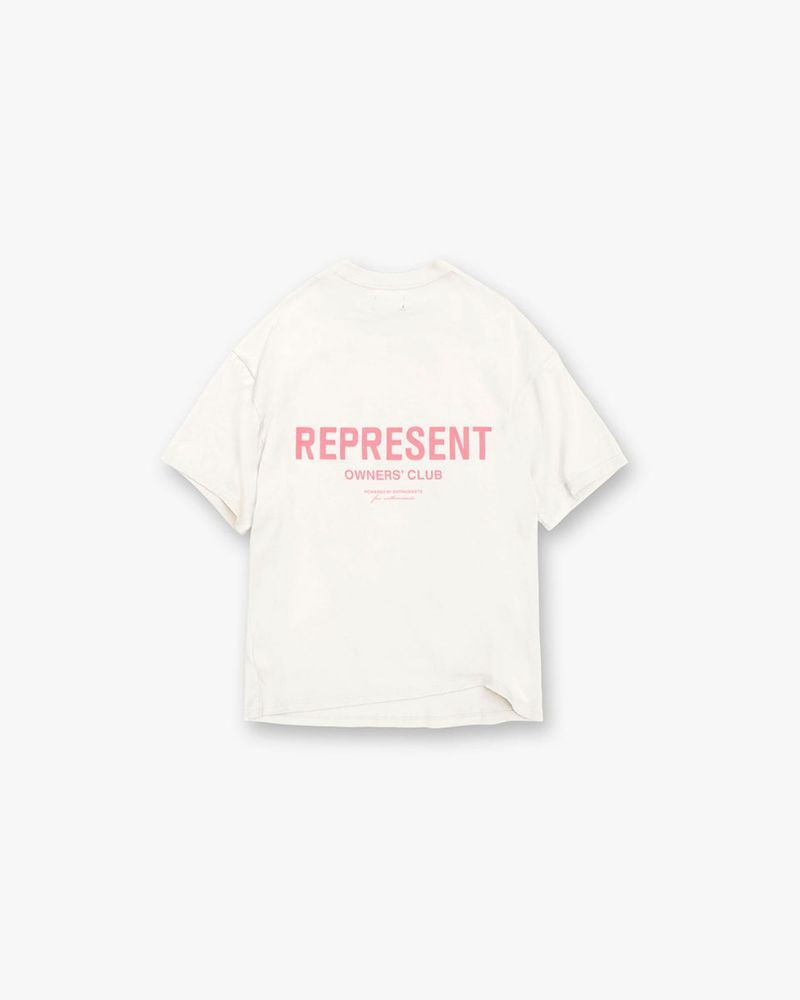 Men's Represent Owners Club T-Shirt White / Rose | UK-DIWBR4209