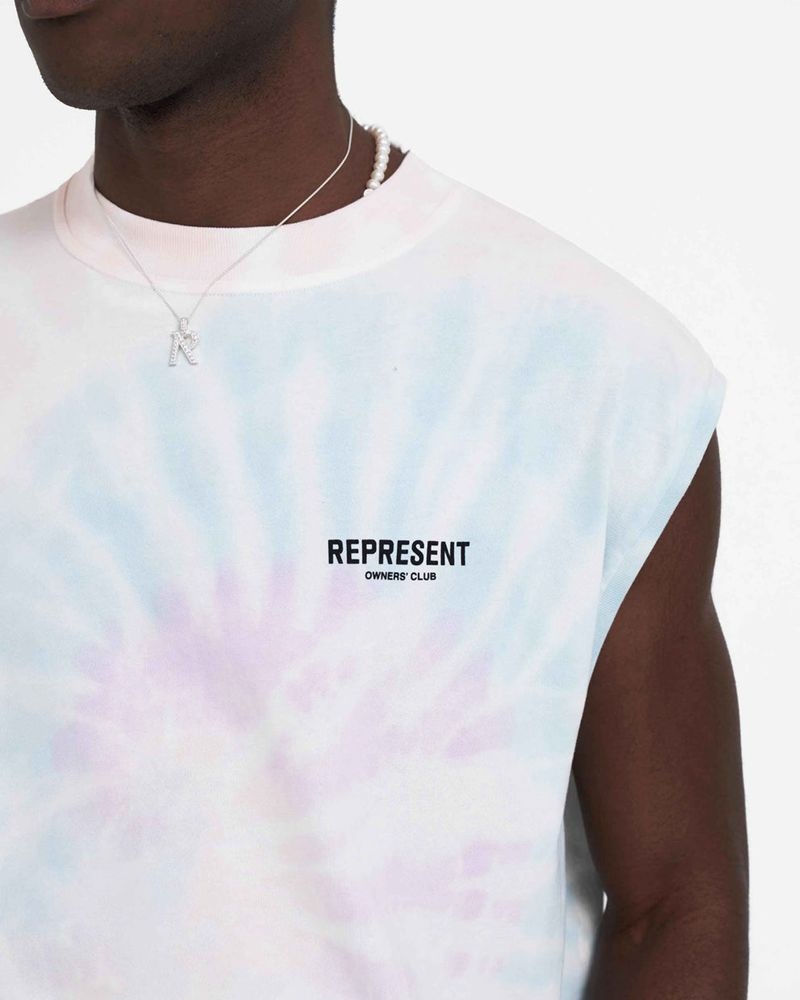 Men's Represent Owners Club Tank Top White / Light Blue / Light Pink | UK-DFOYV7630