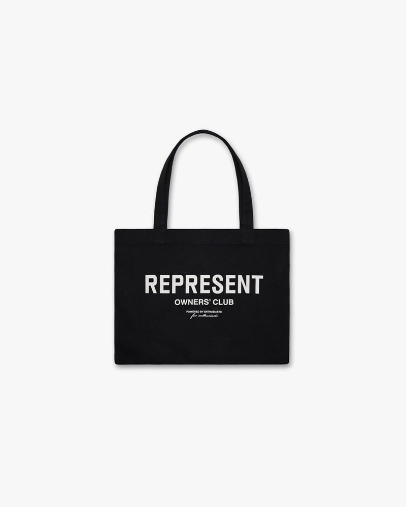 Men\'s Represent Owners Club Tote Bag Black / White | UK-MNQTG5849