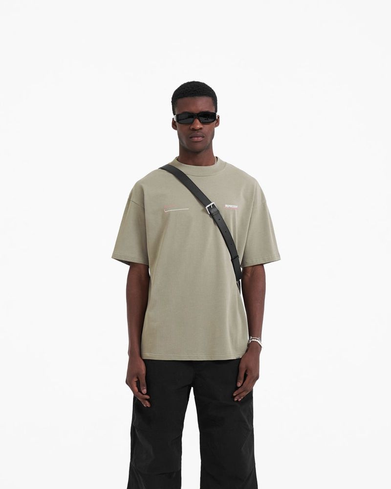 Men's Represent Patron Of The Club T-Shirt Khaki | UK-YFOLJ3602