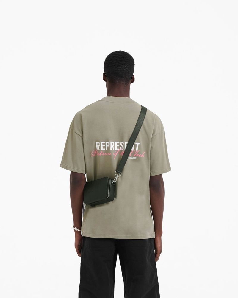 Men's Represent Patron Of The Club T-Shirt Khaki | UK-YFOLJ3602