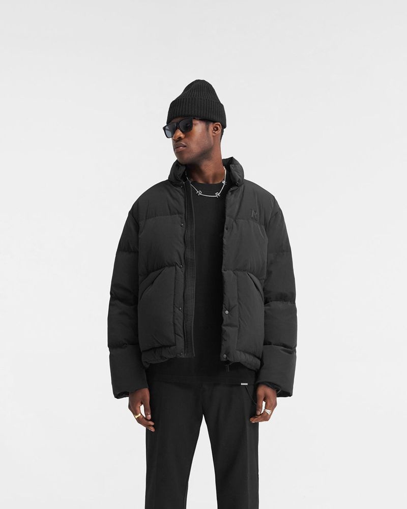 Men's Represent Puffer Jacket Black | UK-VLJPI4817