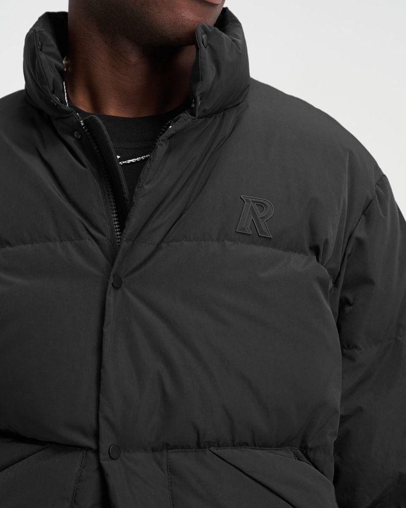 Men's Represent Puffer Jacket Black | UK-VLJPI4817