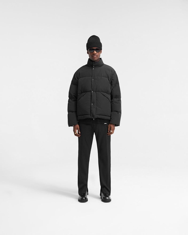 Men's Represent Puffer Jacket Black | UK-VLJPI4817