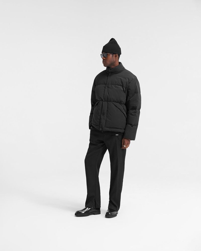 Men's Represent Puffer Jacket Black | UK-VLJPI4817