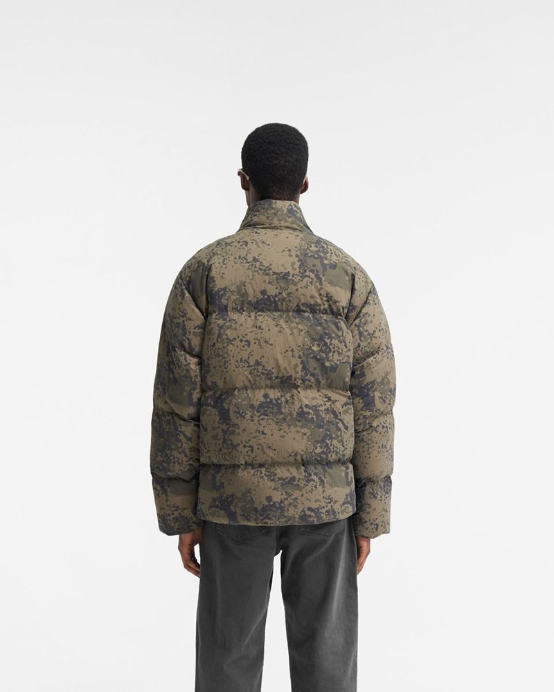 Men's Represent Puffer Jacket Camo | UK-WSVEP7582