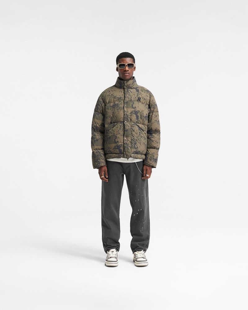 Men's Represent Puffer Jacket Camo | UK-WSVEP7582